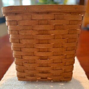 Vintage Handwoven Longaberger 1990 Hanging Basket Signed